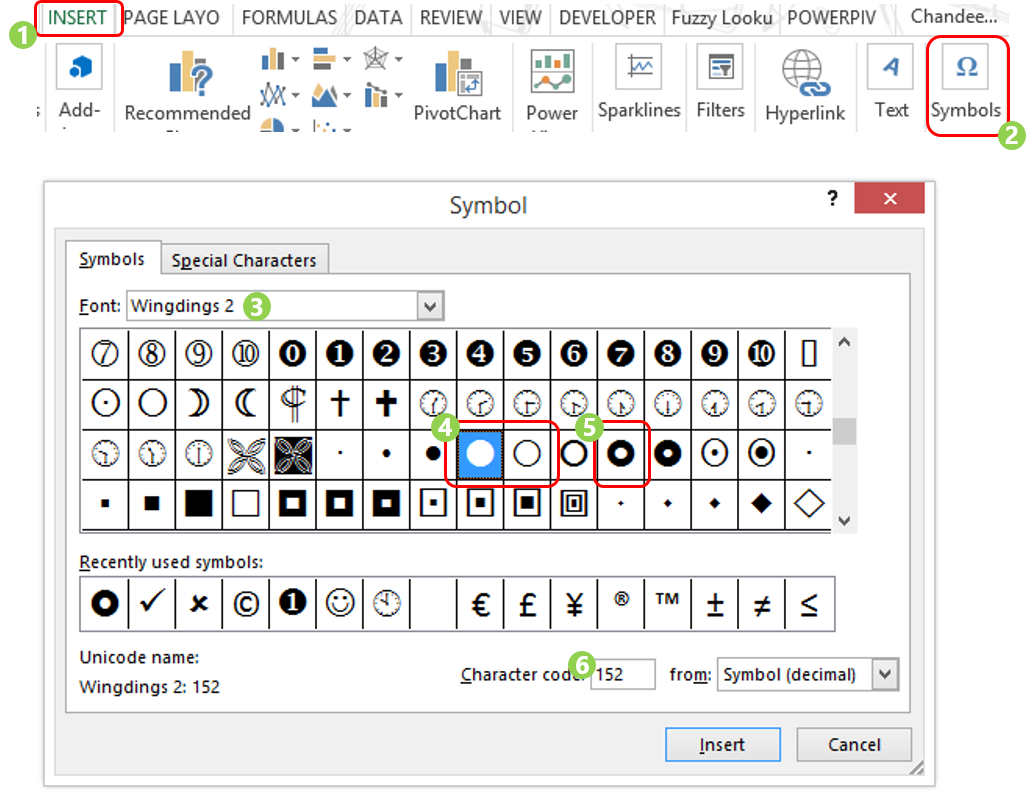 Wingdings 2 Chart