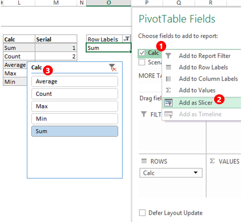 change pivot table values